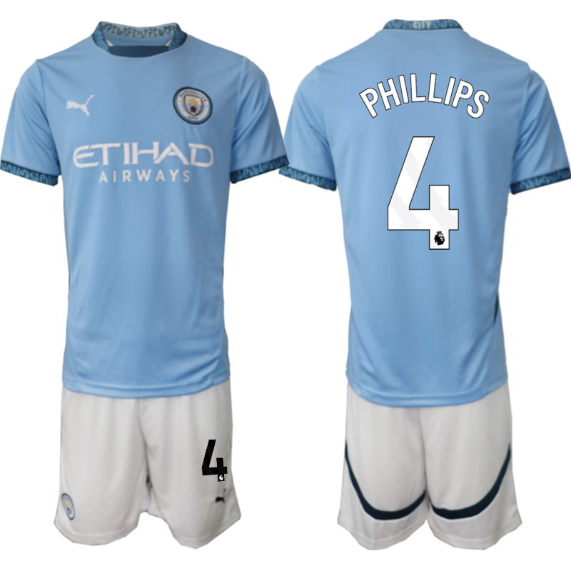 Men 2024-2025 Club Manchester City home blue #4 Soccer Jersey